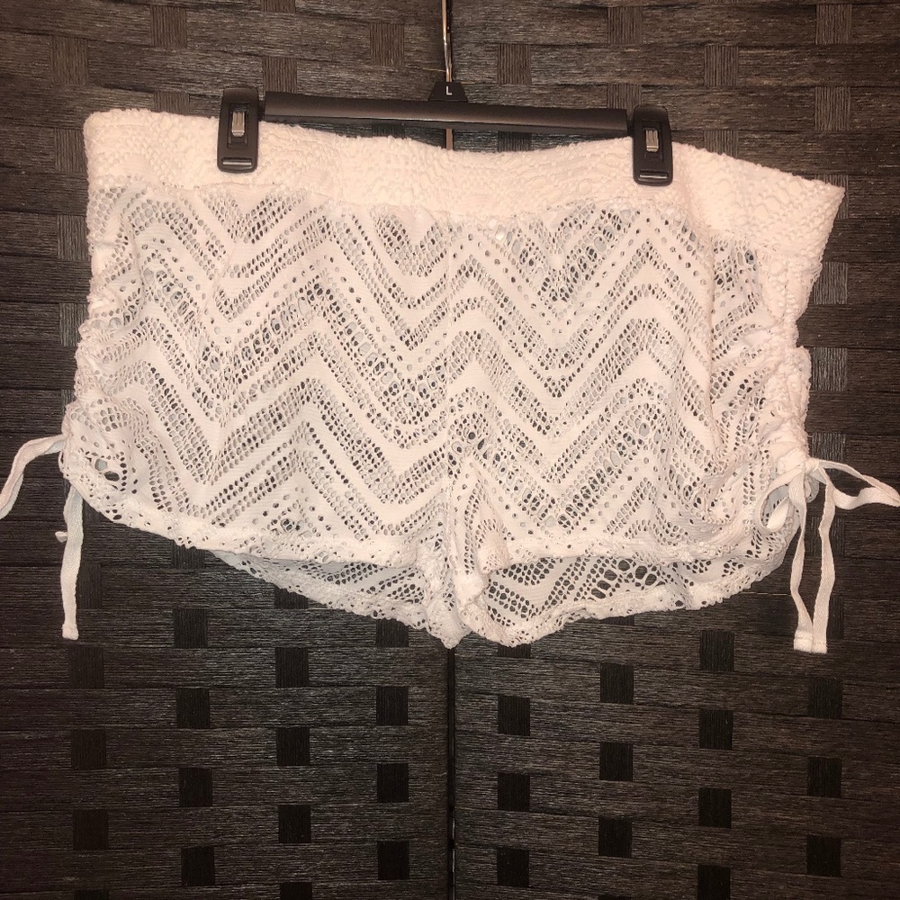 Side tie cover up shorts